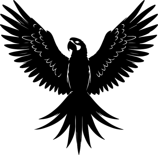 a black and white silhouette of an eagle