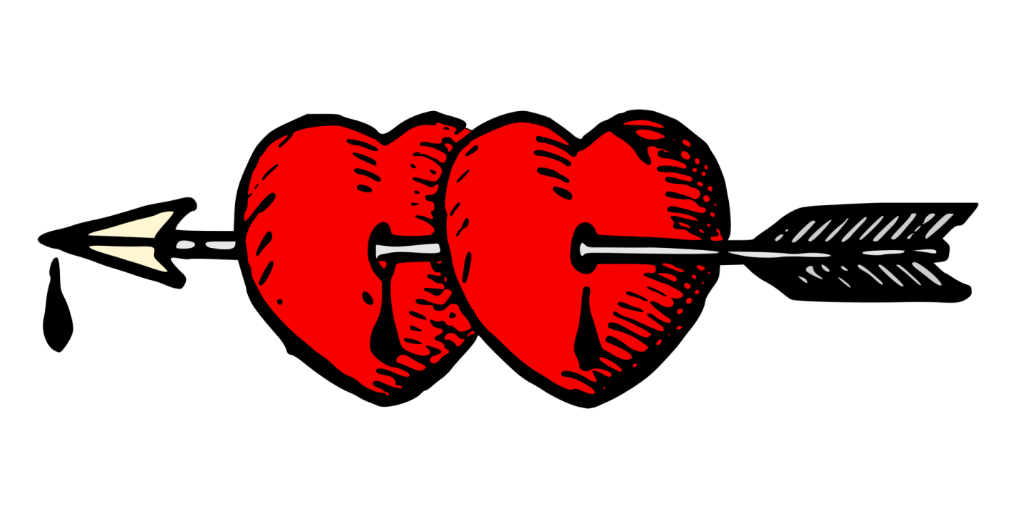 a heart pierced with an arrow