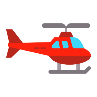 a red helicopter on a white background
