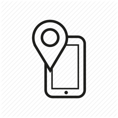 a black and white icon of a map