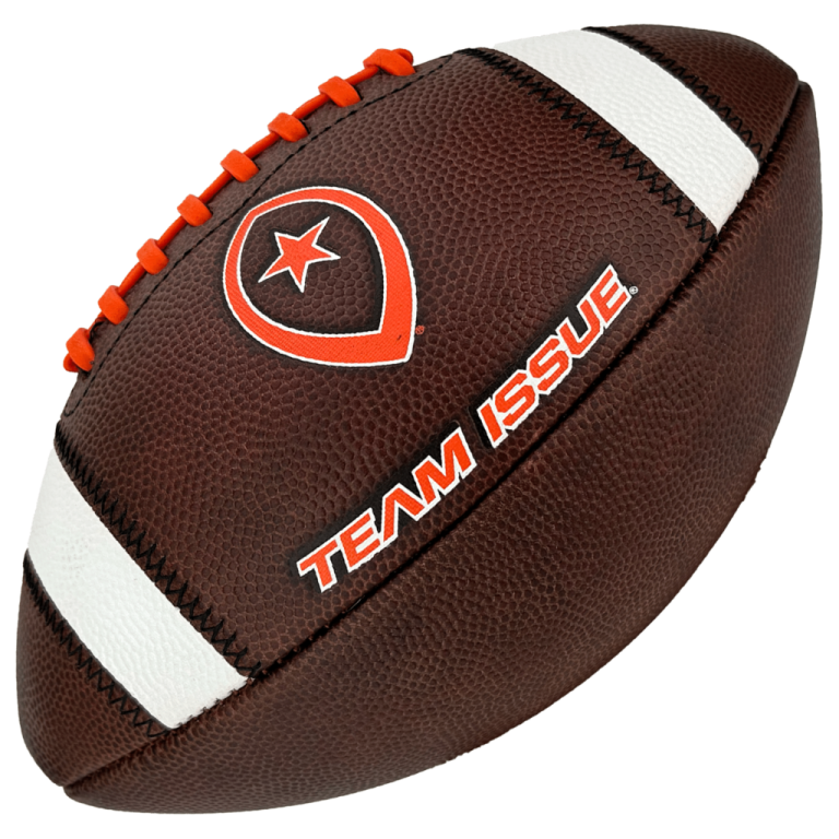 a football with the team logo on it