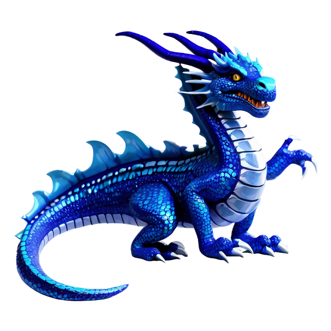 a blue dragon on a white background