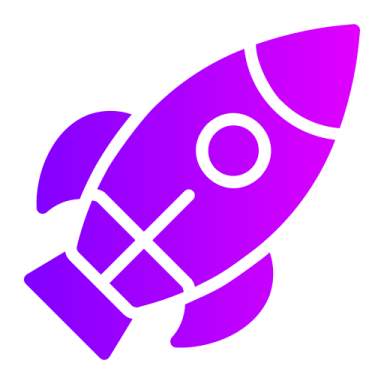 a red rocket with a white background