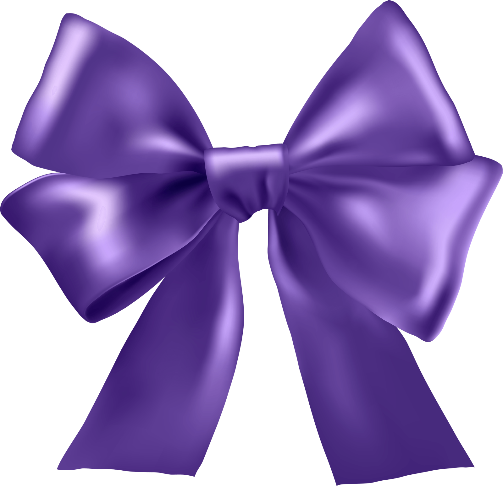 a purple ribbon with a large bow