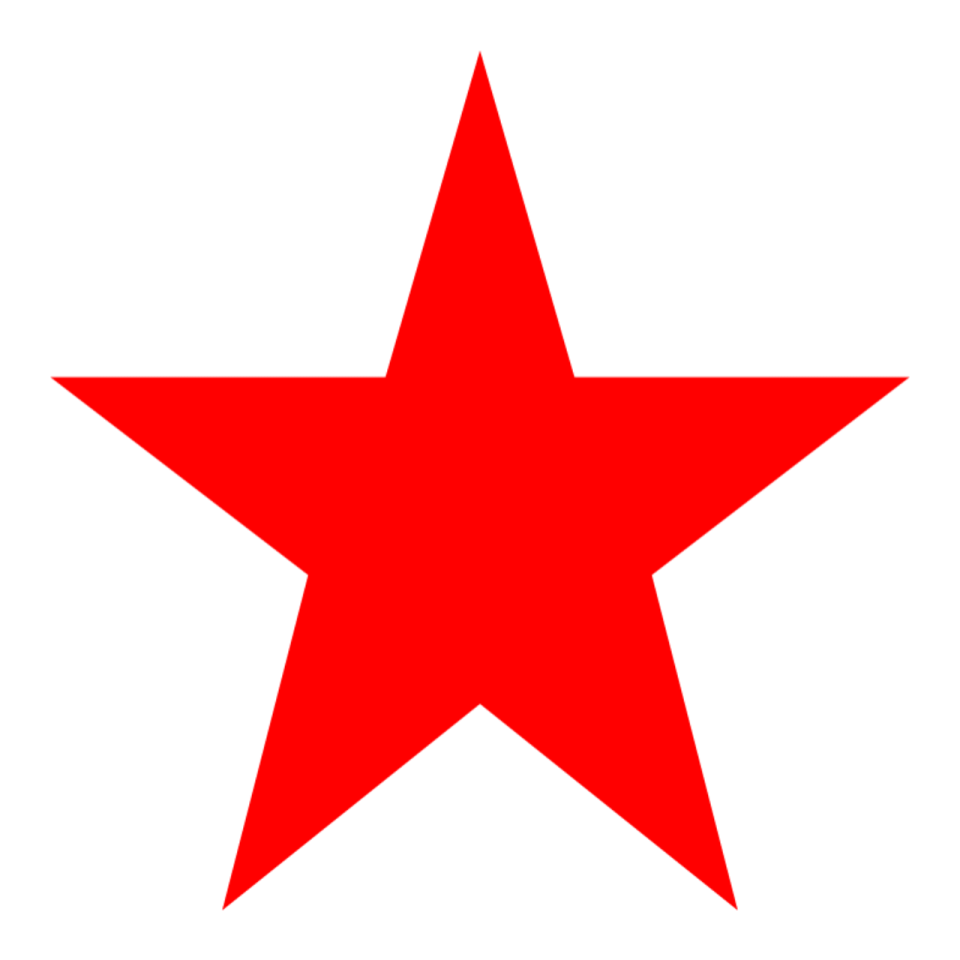 a red star on white background