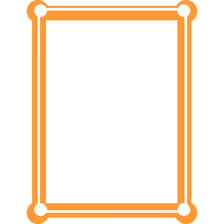 an orange frame with a white background