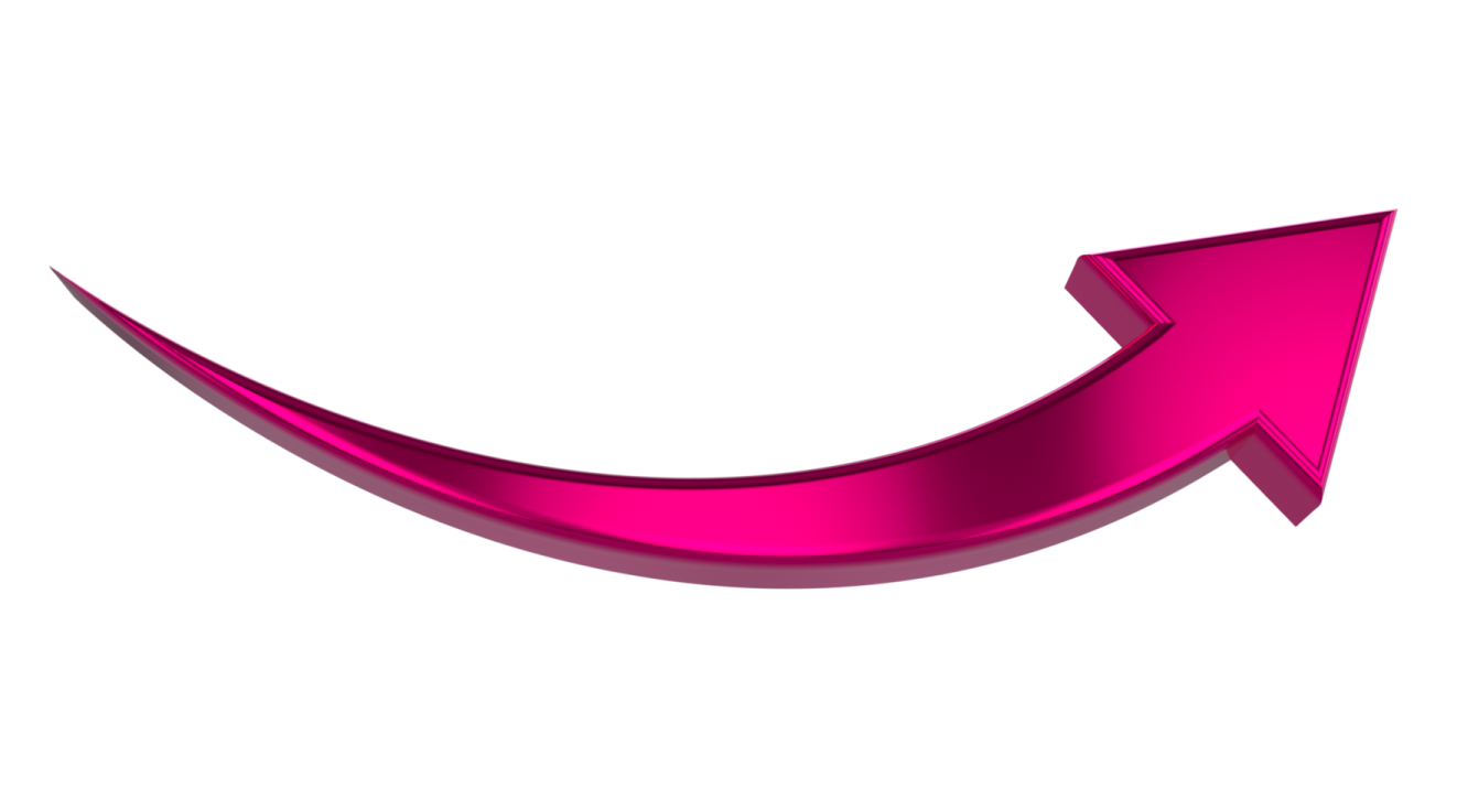a pink arrow on a white background