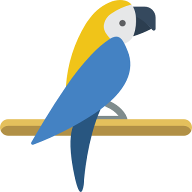 a blue and yellow parrot sitting on a branch
