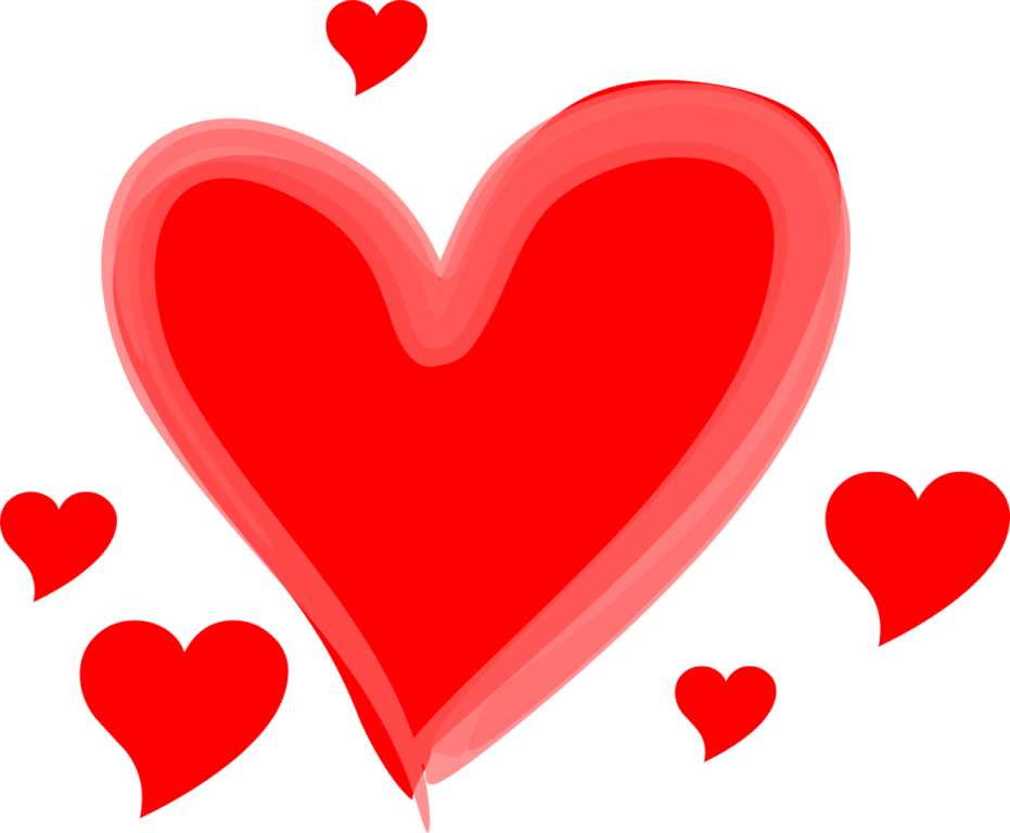 a black heart with hearts flying around it