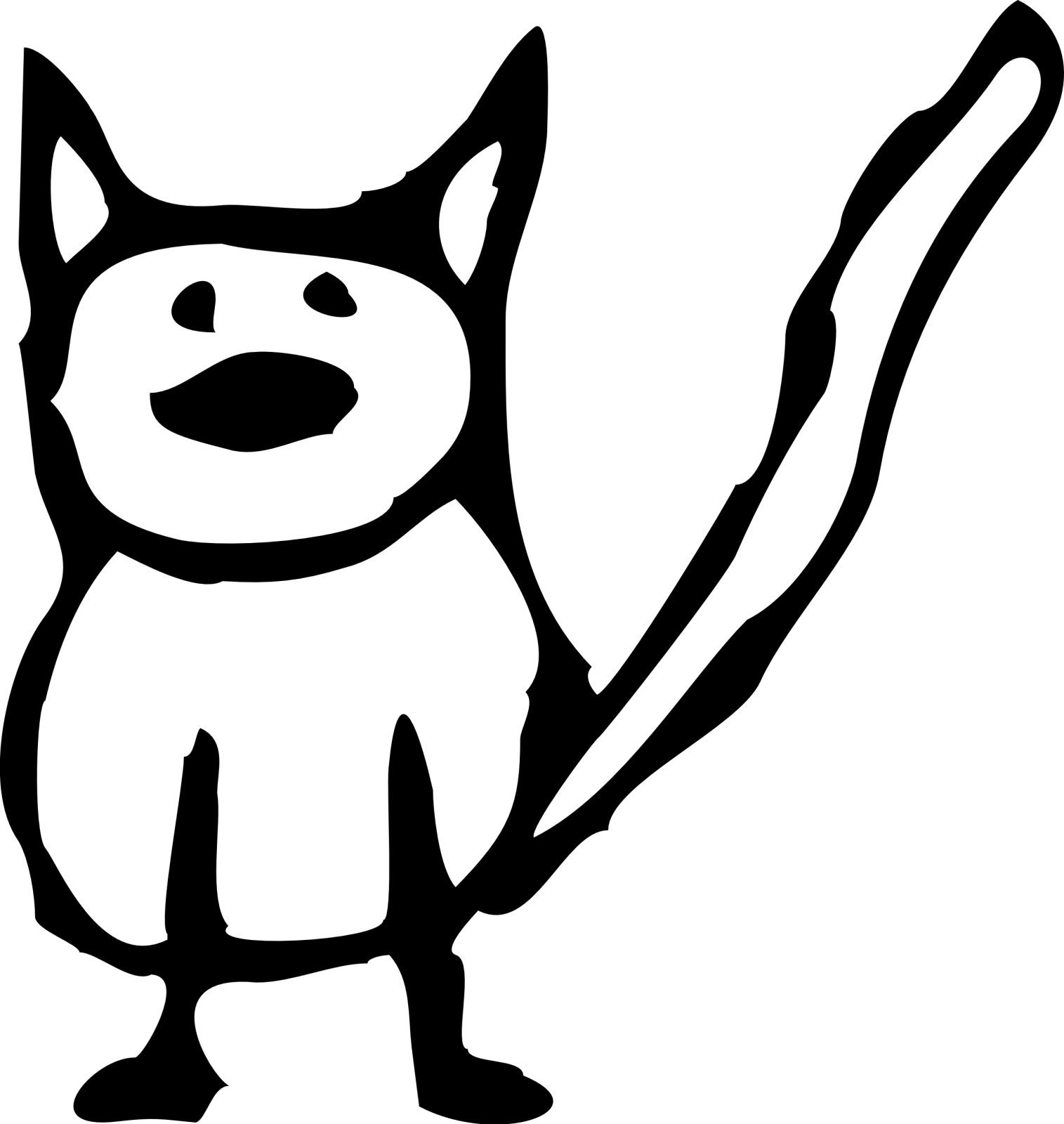 a black and white cat silhouetted on a white background