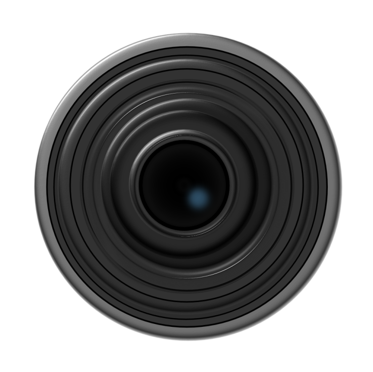 a camera lens on a white background