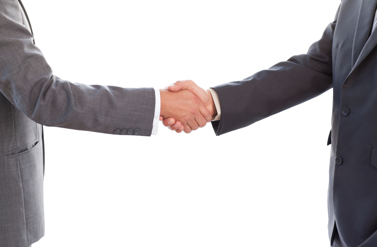 two men shaking hands