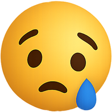 a yellow smiley face with tears on it