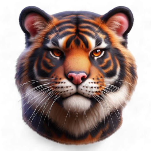 a close up of a tiger's face