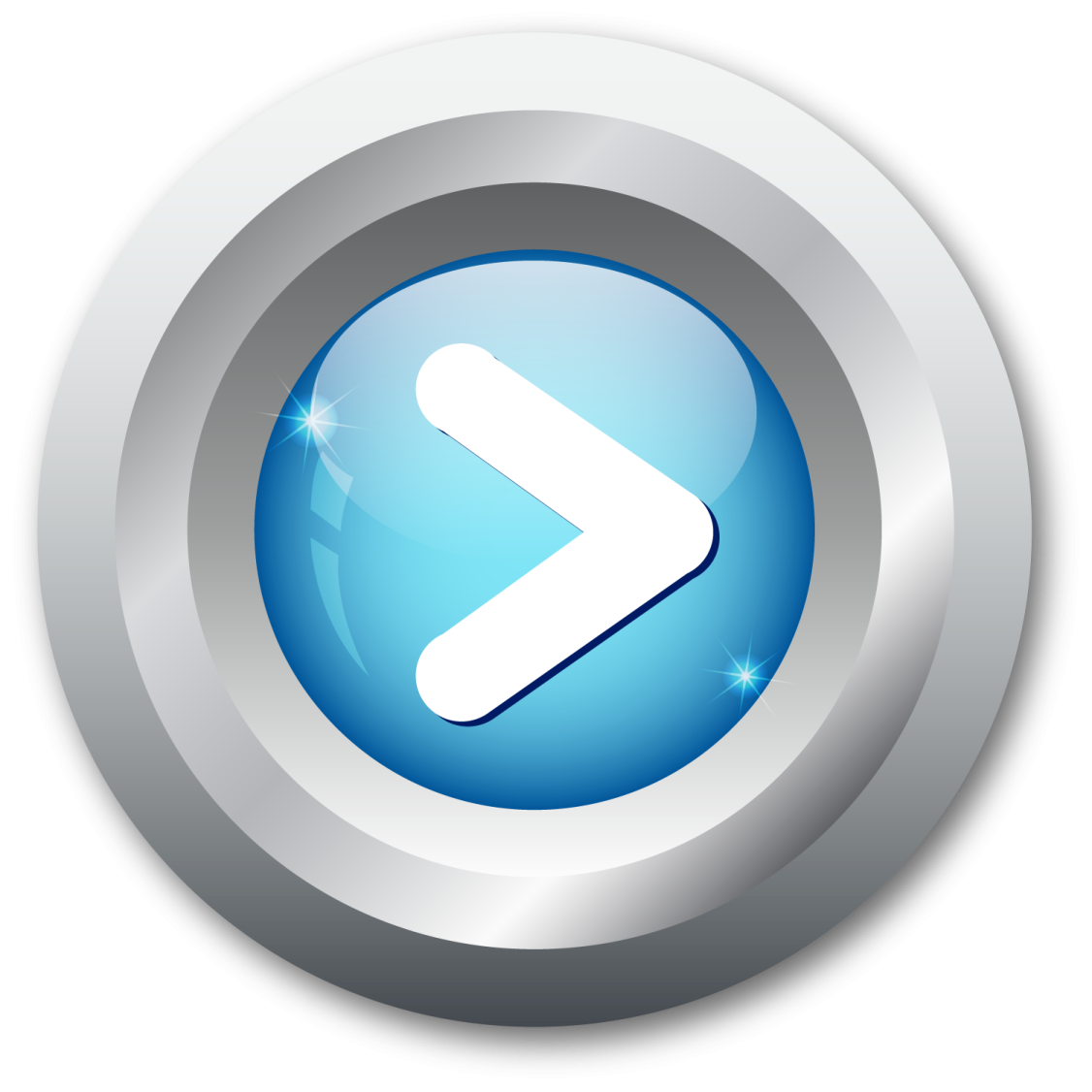 a blue button with an arrow on it
