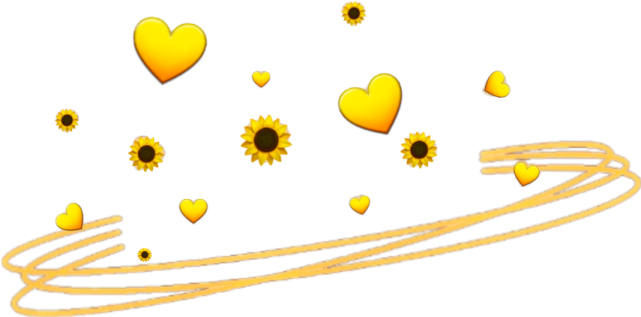 a drawing of sunflowers and hearts