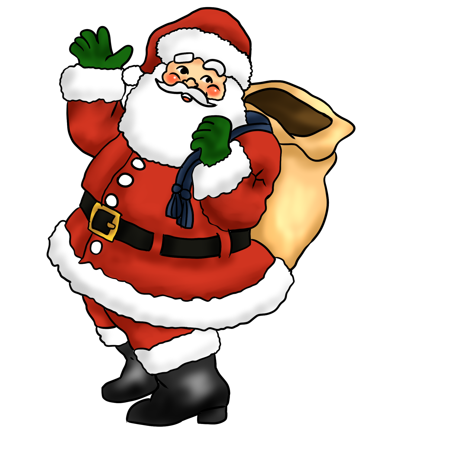 a santa claus carrying a sack of presents