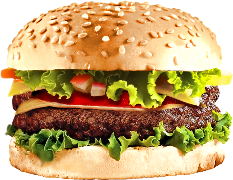 a hamburger on a white background