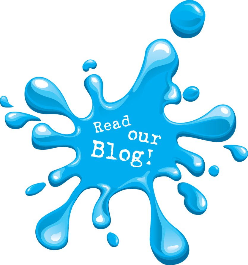 a splash of blue paint with the words real big on it