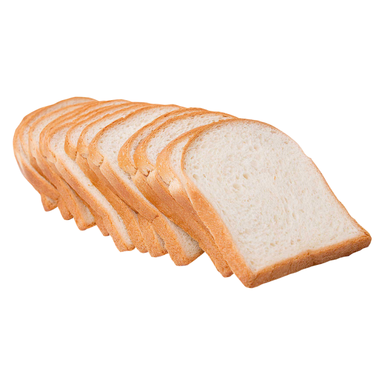 a sliced loaf of bread on a white background