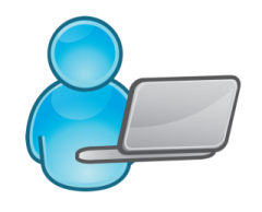 a person using a laptop
