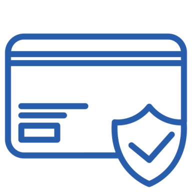 a credit card with a shield on it