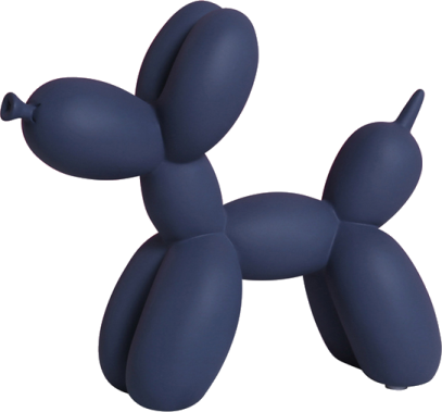 a blue balloon dog on a white background