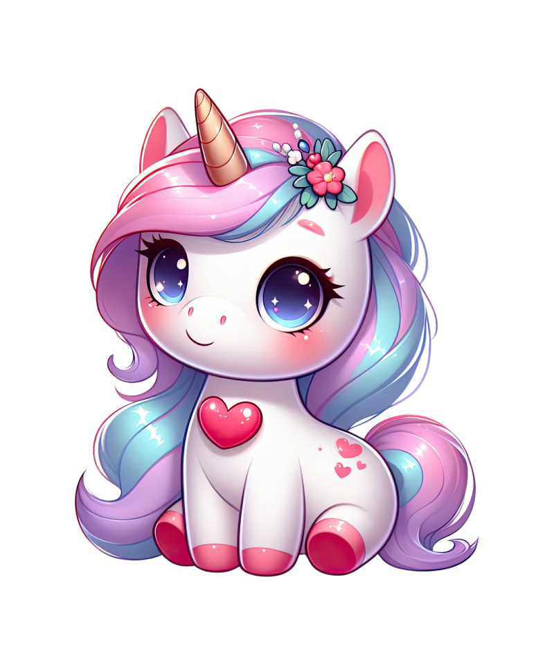 a cute little pony with pink hair and blue eyes