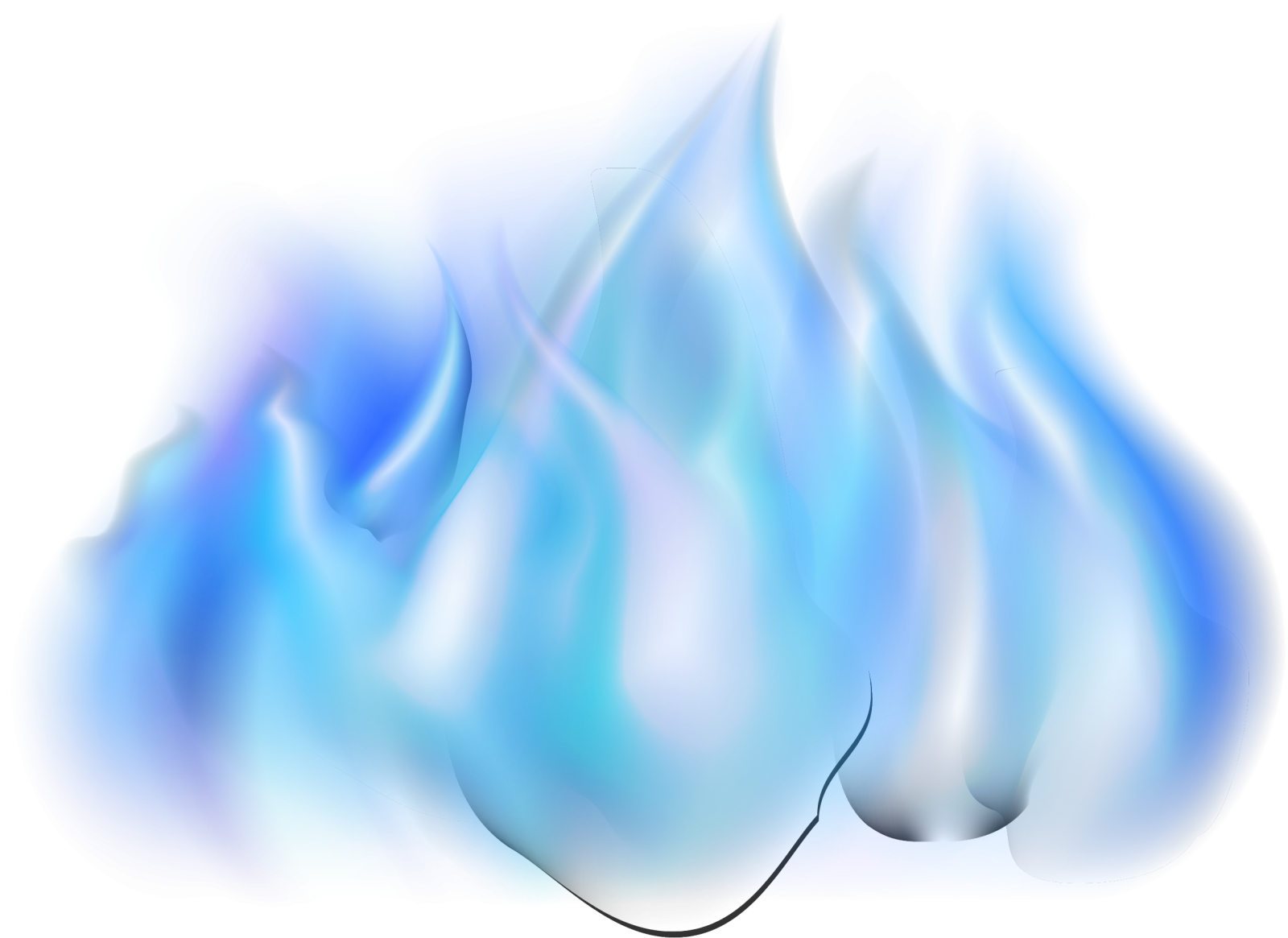 a blue flame on a white background