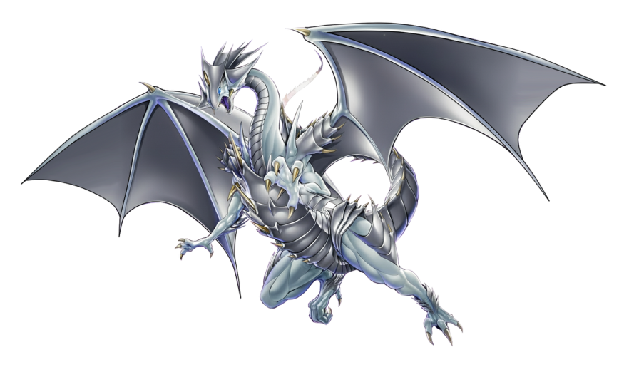 an image of a white dragon with black wings