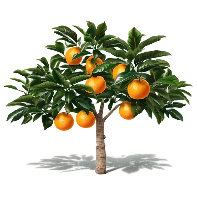 a tree with oranges growing on it