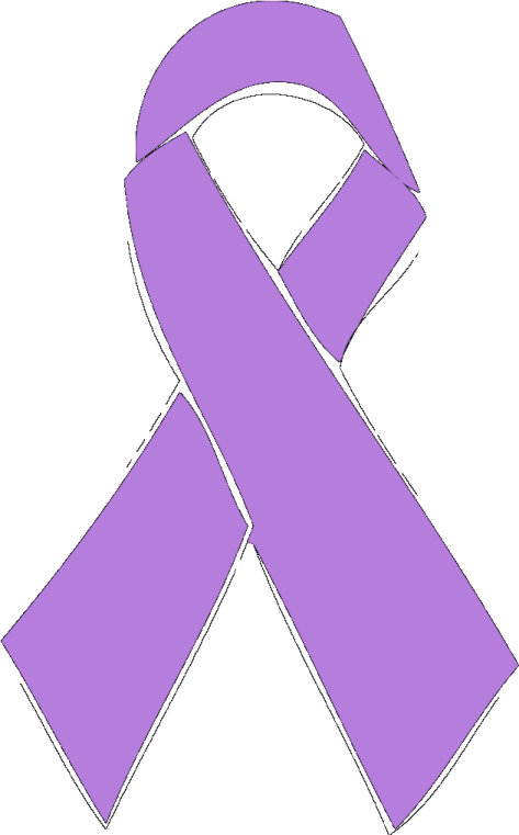 a purple ribbon