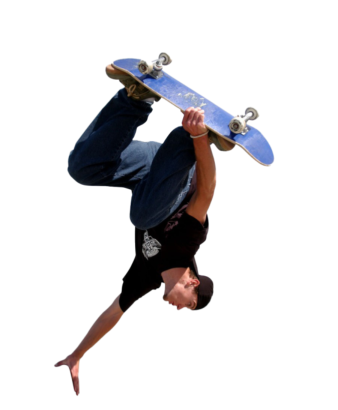 a man doing a trick on a skateboard