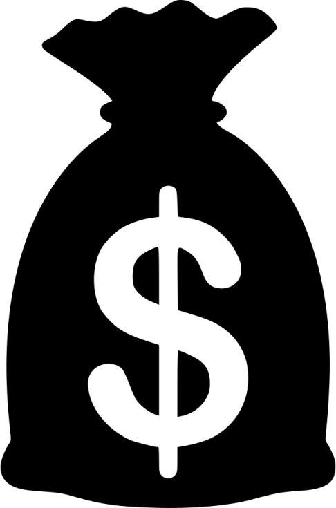a black and white money bag