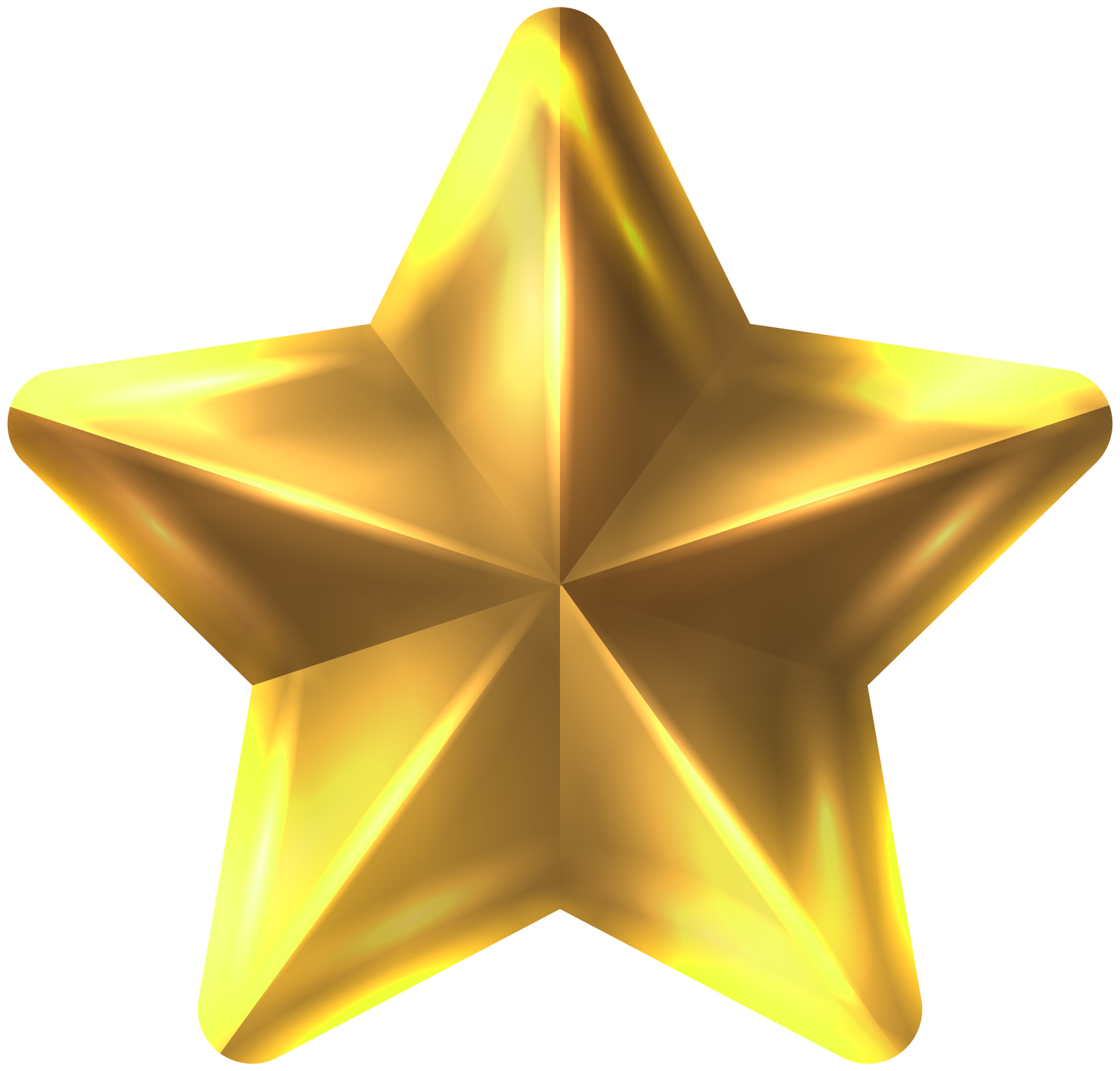 a gold star with a white background