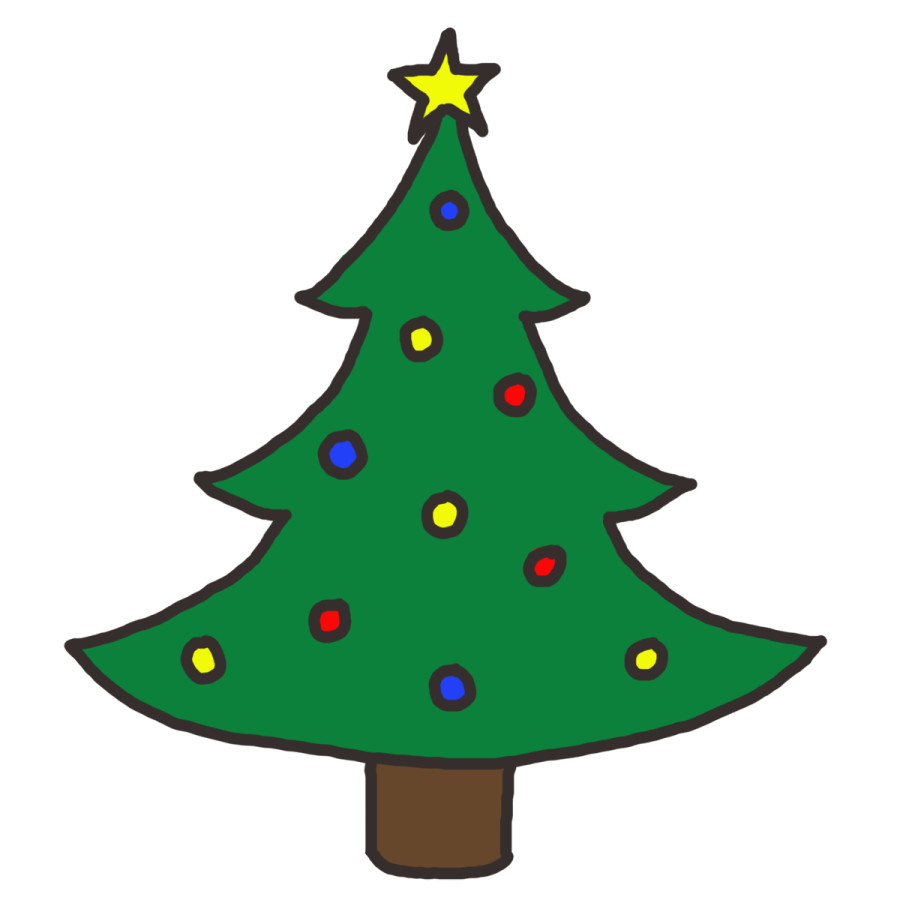 a christmas tree with lights on it