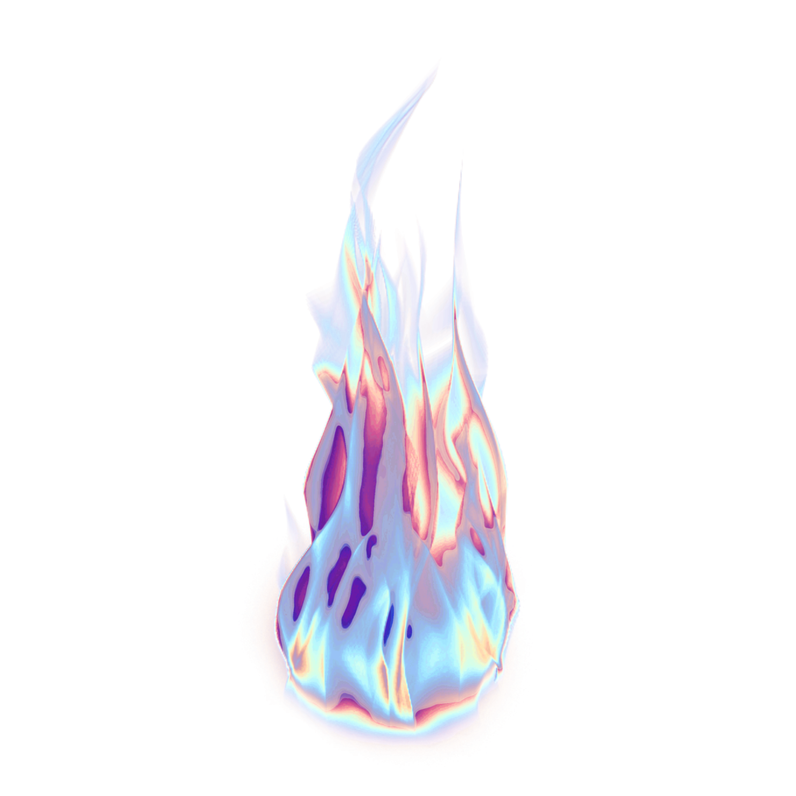 a blue flame on a white background