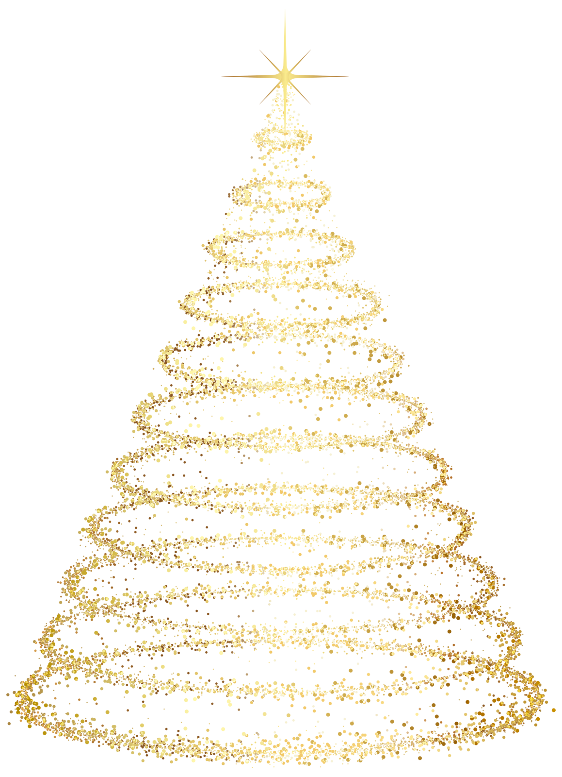 a gold christmas tree on a white background