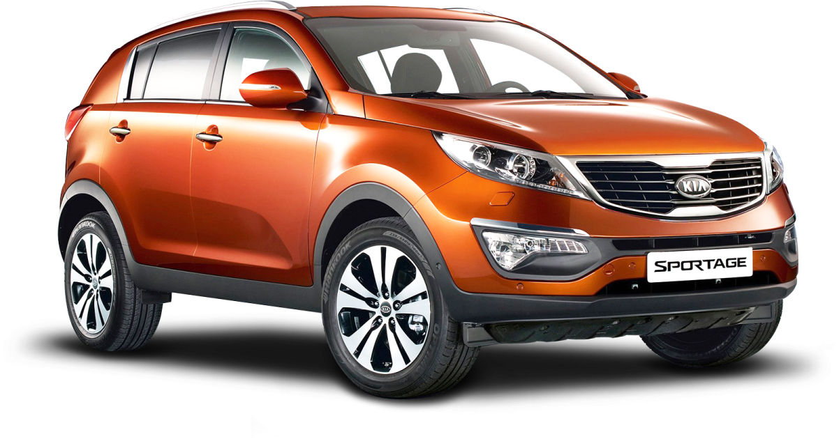 an orange car with a white background