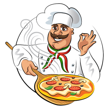 chef with pizza vector