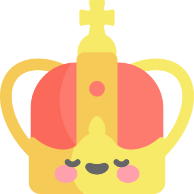 a crown with a face on it