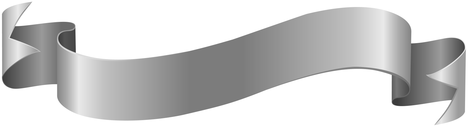 a silver ribbon on a white background