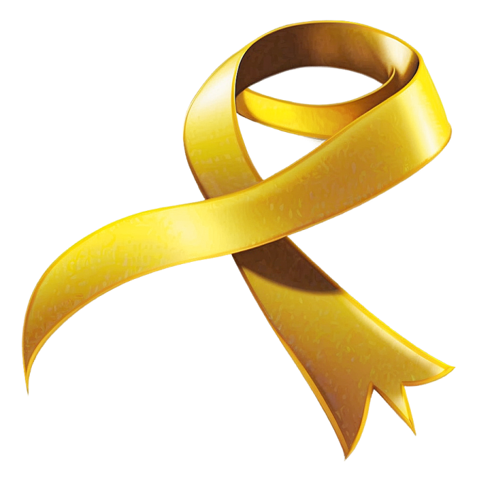 a yellow ribbon on a white background