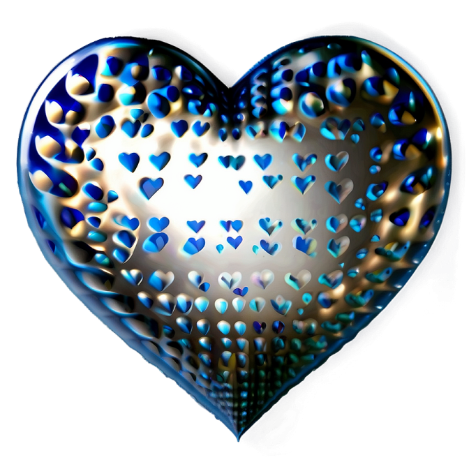 a heart shaped balloon filled with blue hearts