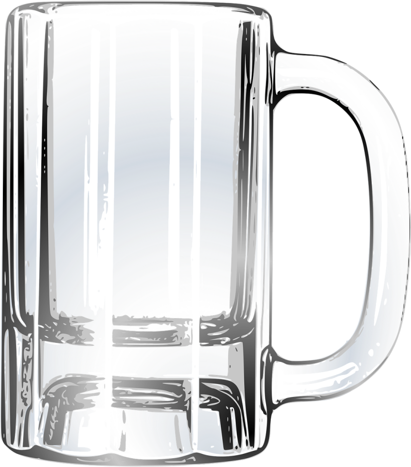 a glass beer mug
