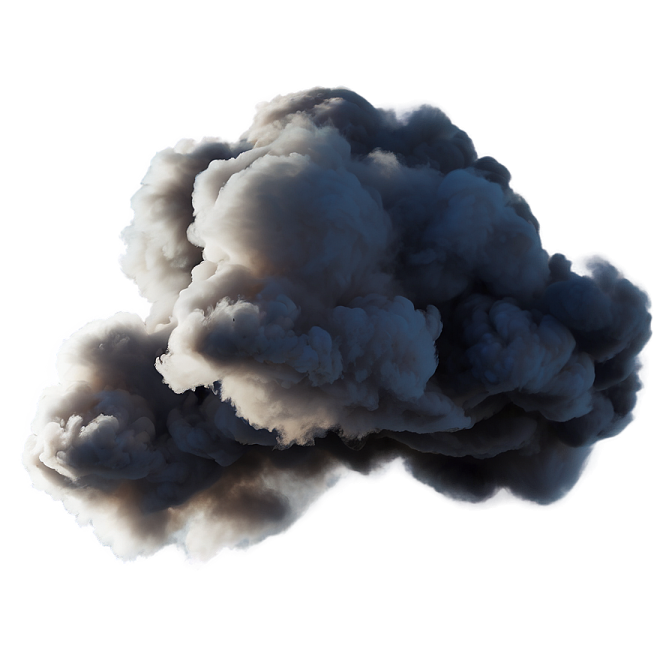 a black cloud of smoke on a white background