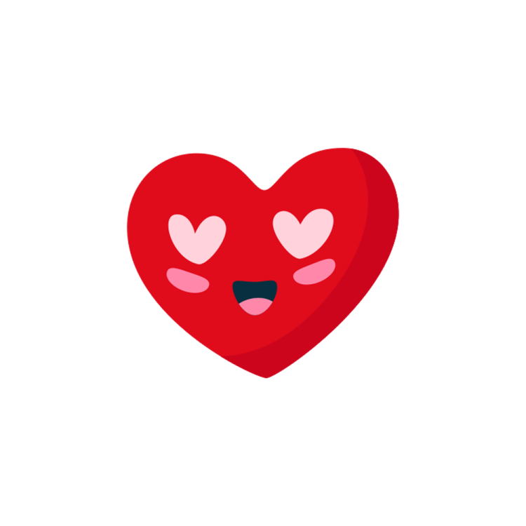 a red heart with two hearts on it