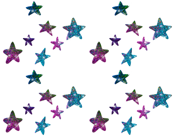 a group of colorful stars on a white background