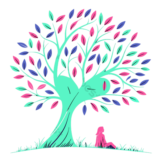 an illustration of a tree with leaves on it