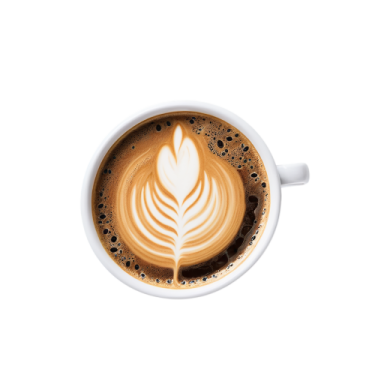a cup of coffee on a white background